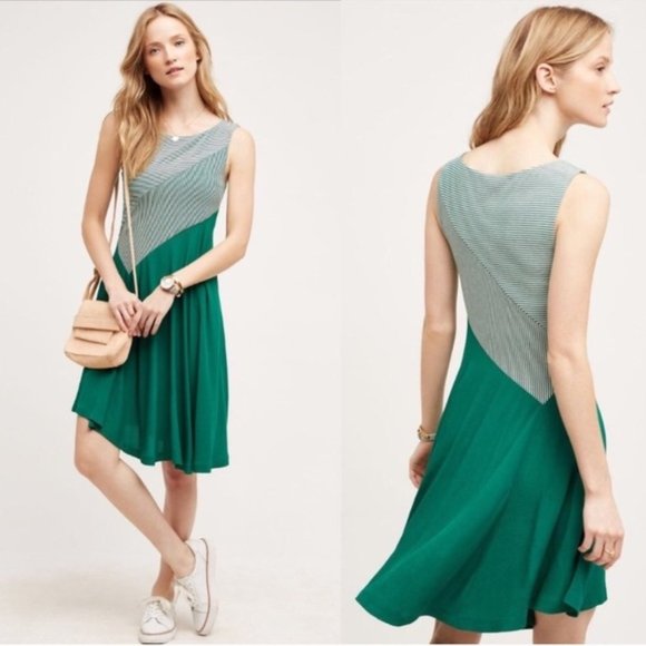 NWOT Anthropologie Maeve Cameron Green Dress